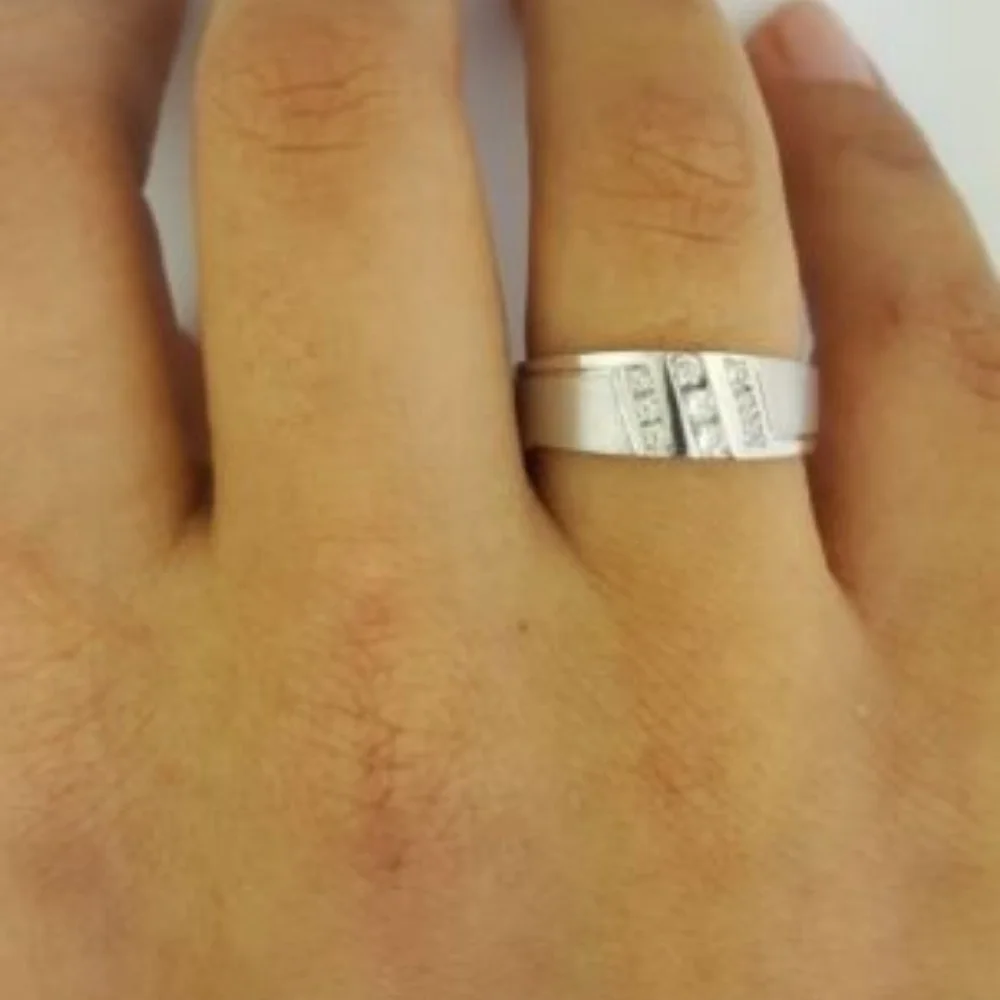 14k Solid White Gold Men's Wedding Band Ring